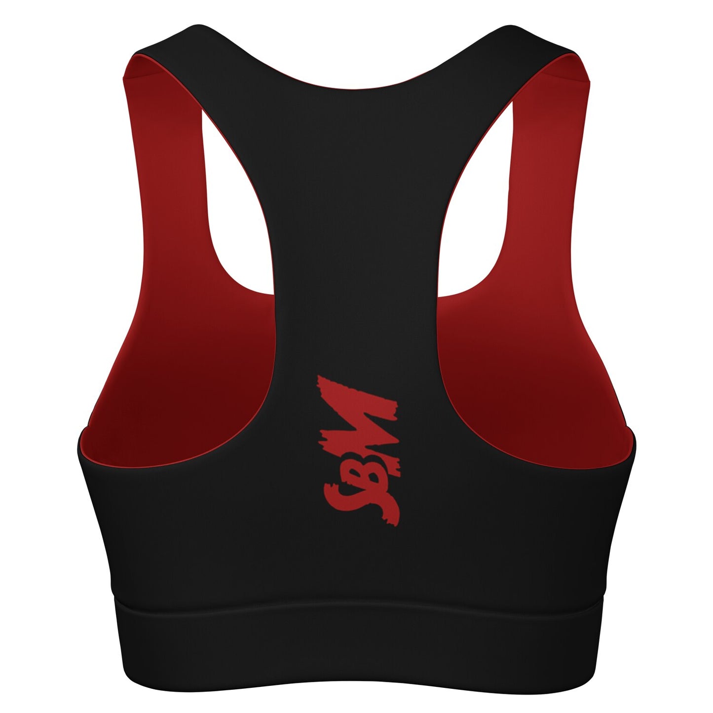 Padded Sports Bra - Black & Red