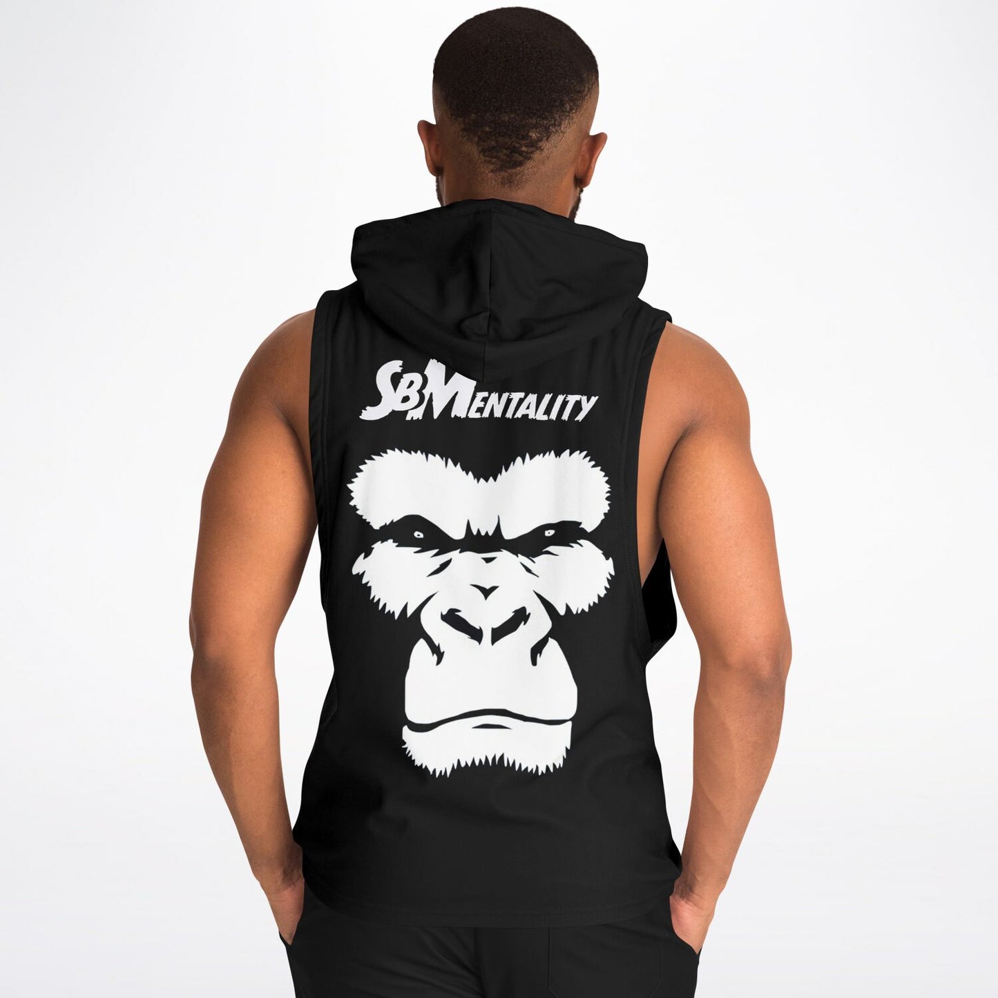 SB Mentality Fashion Drop Armhole Hoodie - Black & White