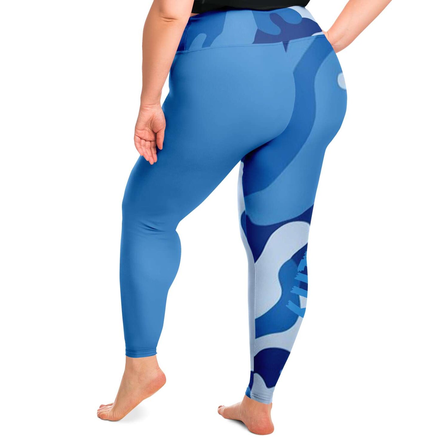 SB Mentality Premium Plus Size Leggings (Blue Camouflage)