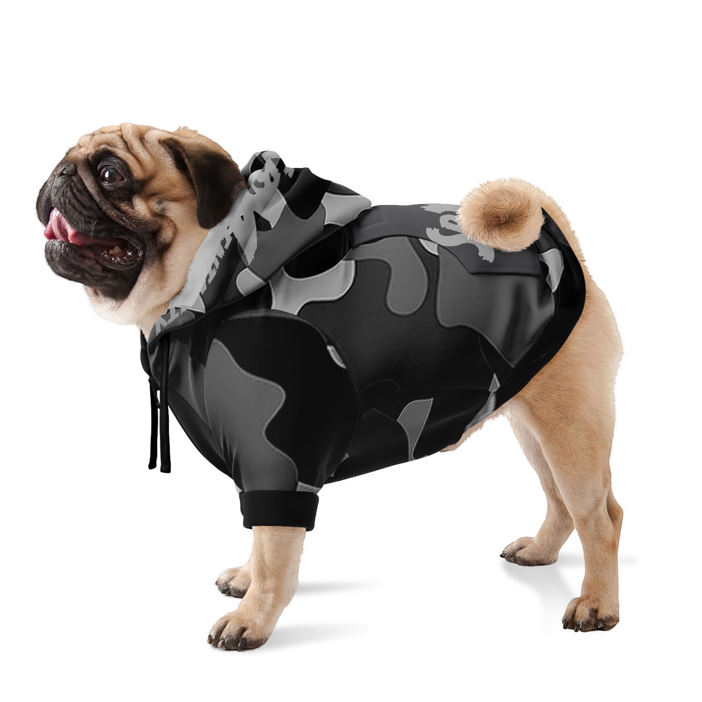 SB Mentality Premium Athletic Doggy Zip Up Hoodie (Black Camouflage/Light Grey)
