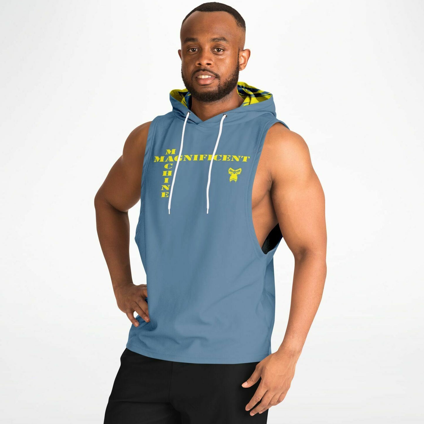 Sb Mentality Fashion Drop Armhole Hoodie - Navy & Yellow