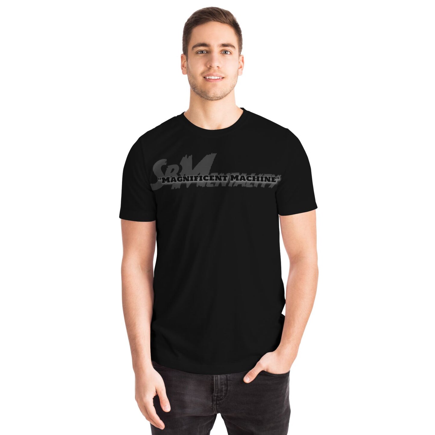" Magnificent Machine" Dark Charcoal & Grey T-Shirt