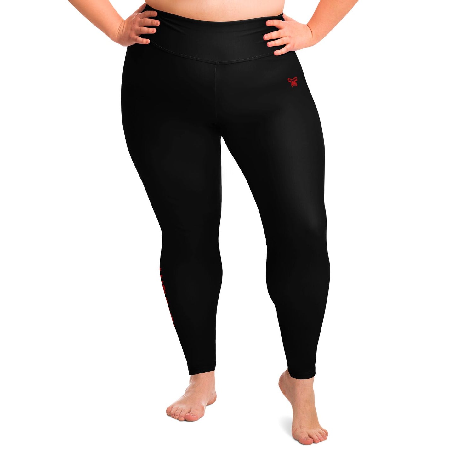 Plus Size Legging - Black & Red