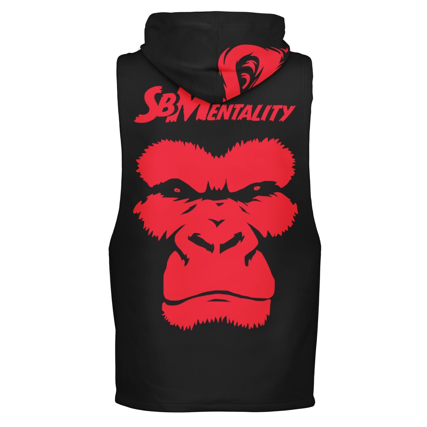SB Mentality Fashion Drop Armhole Hoodie - Black & Red