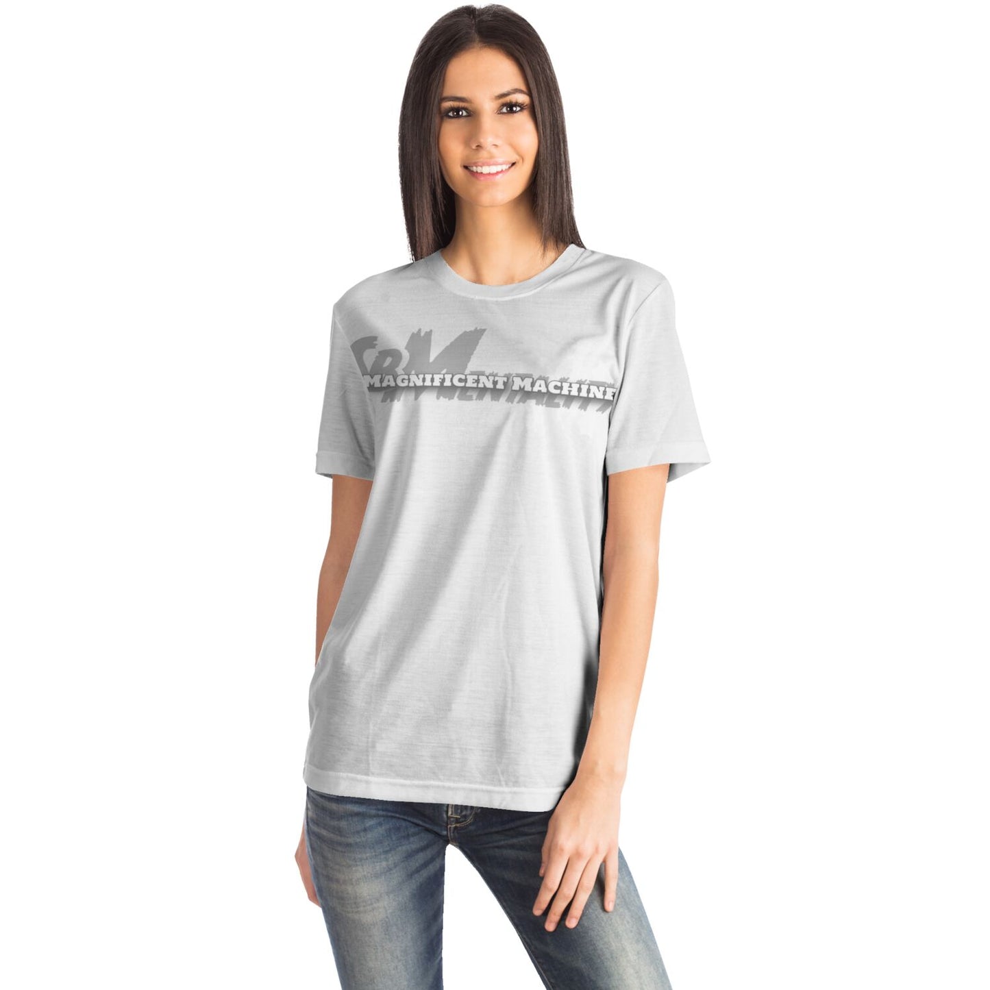 "Magnificent Machine" White & Grey T-shirt