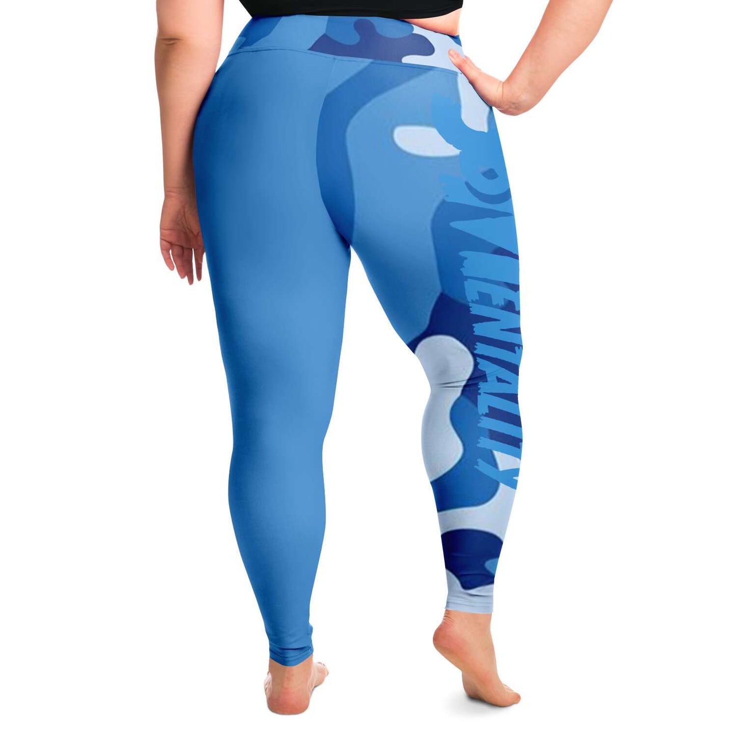 SB Mentality Premium Plus Size Leggings (Blue Camouflage)
