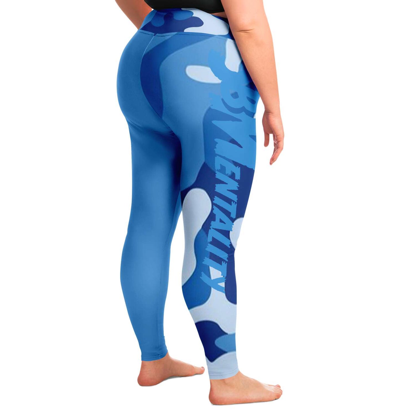 SB Mentality Premium Plus Size Leggings (Blue Camouflage)