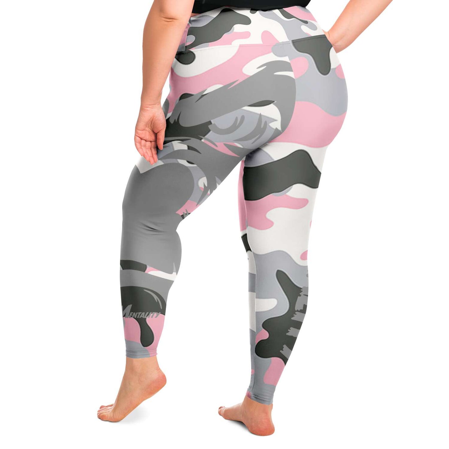 SB Mentality Premium Plus Size Leggings (Pink Camouflage)