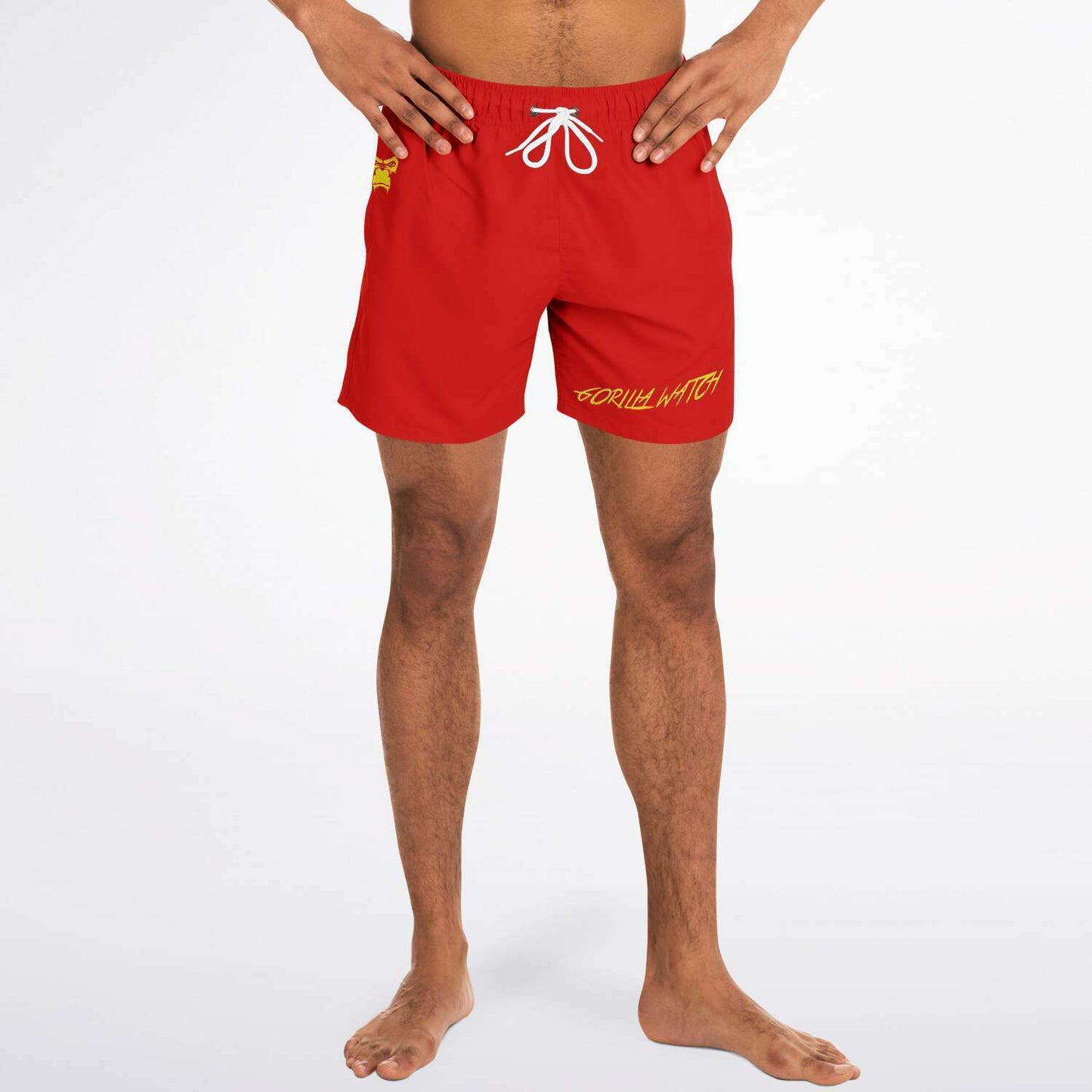 SB Mentality Premium Swim Trunks (Red/Yellow) Gorilla Watch Edition